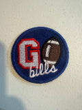 3x3 Circle Go BILLS Embroidered Iron On Patch