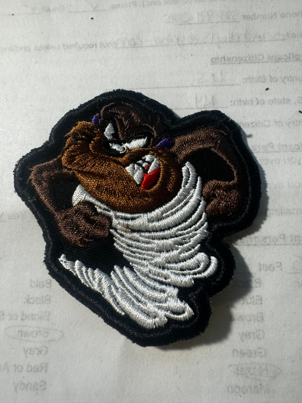 Faux Taz Manian Devil Patch  "Taz The Devil"