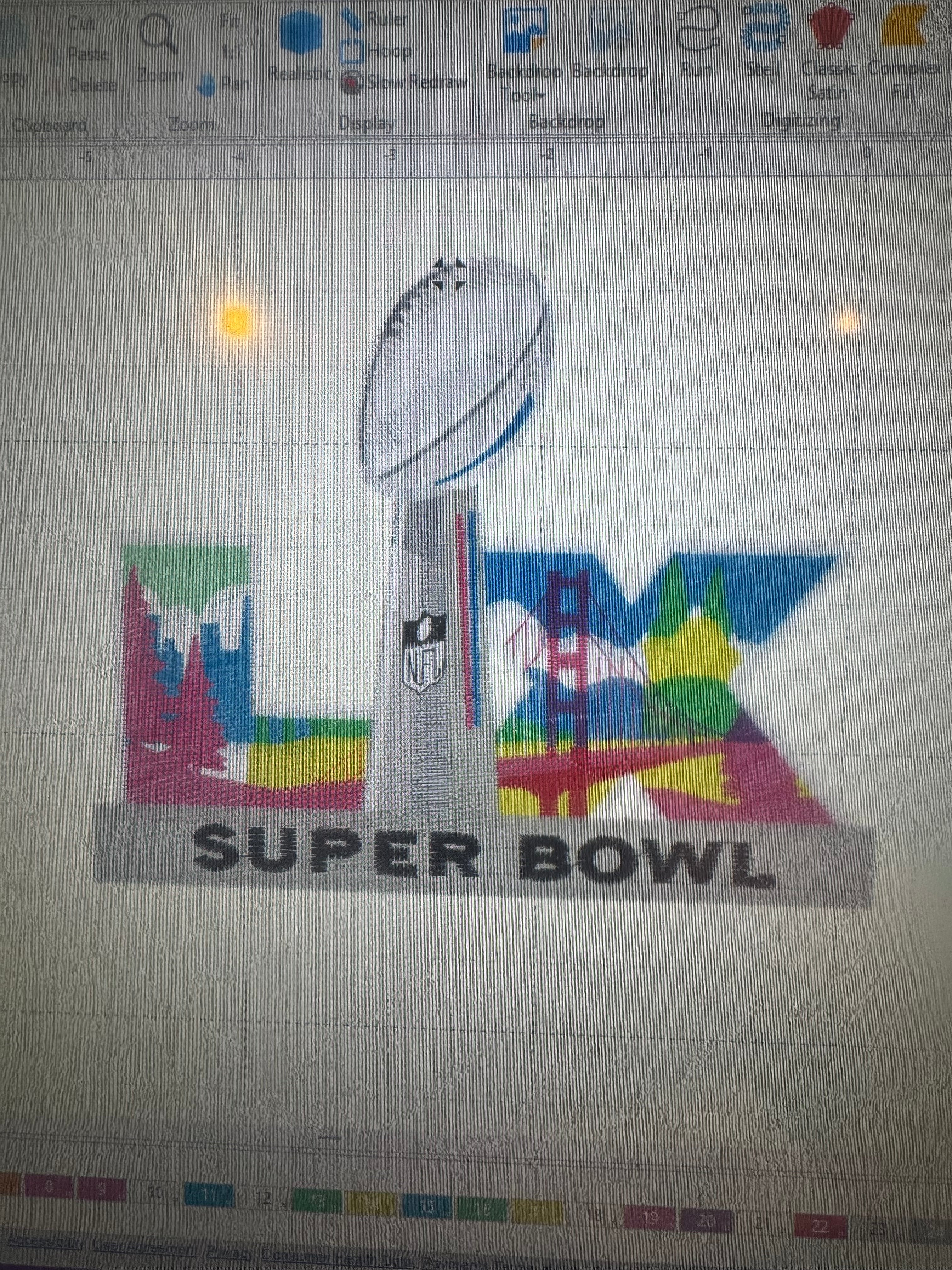 5.5  X  4.5 Inch Super Bowl Sixty Embroidered Patch Iron On Free Tracking!