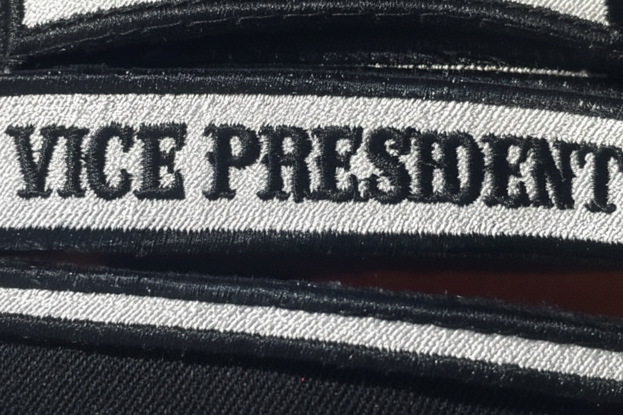 VICE PRESIDENT BIKER CLUB EMBROIDERED JACKET VEST 4 INCH BIKER PATCH