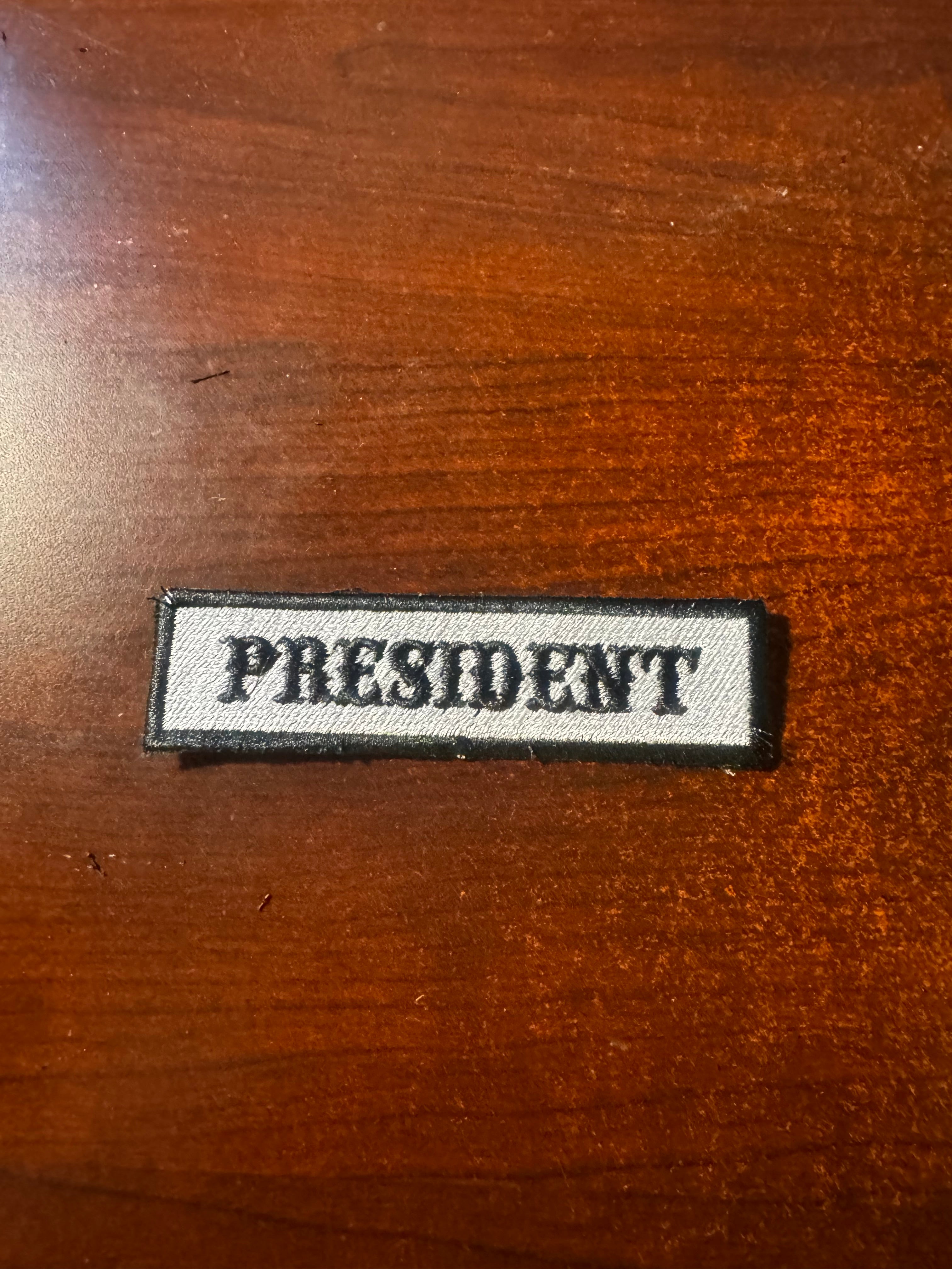 President Embroidered Biker Patch