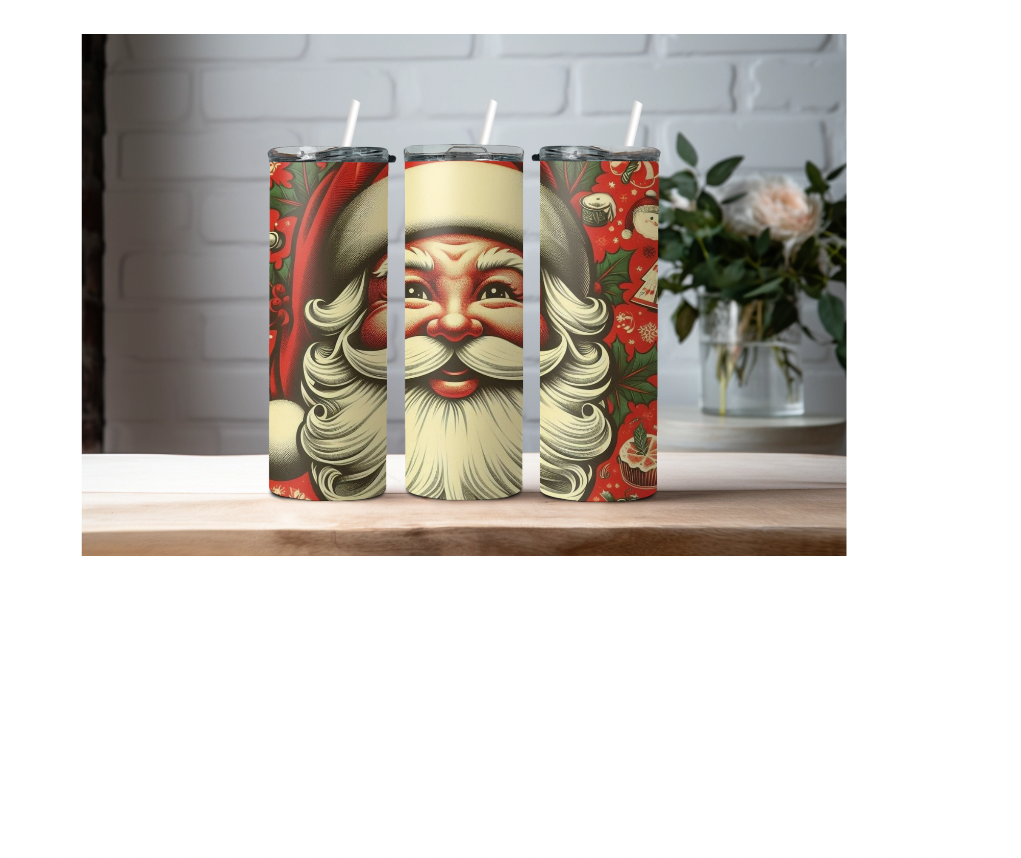 20 oz Santa Clause Skinny Sublimation Skinny Tumbler