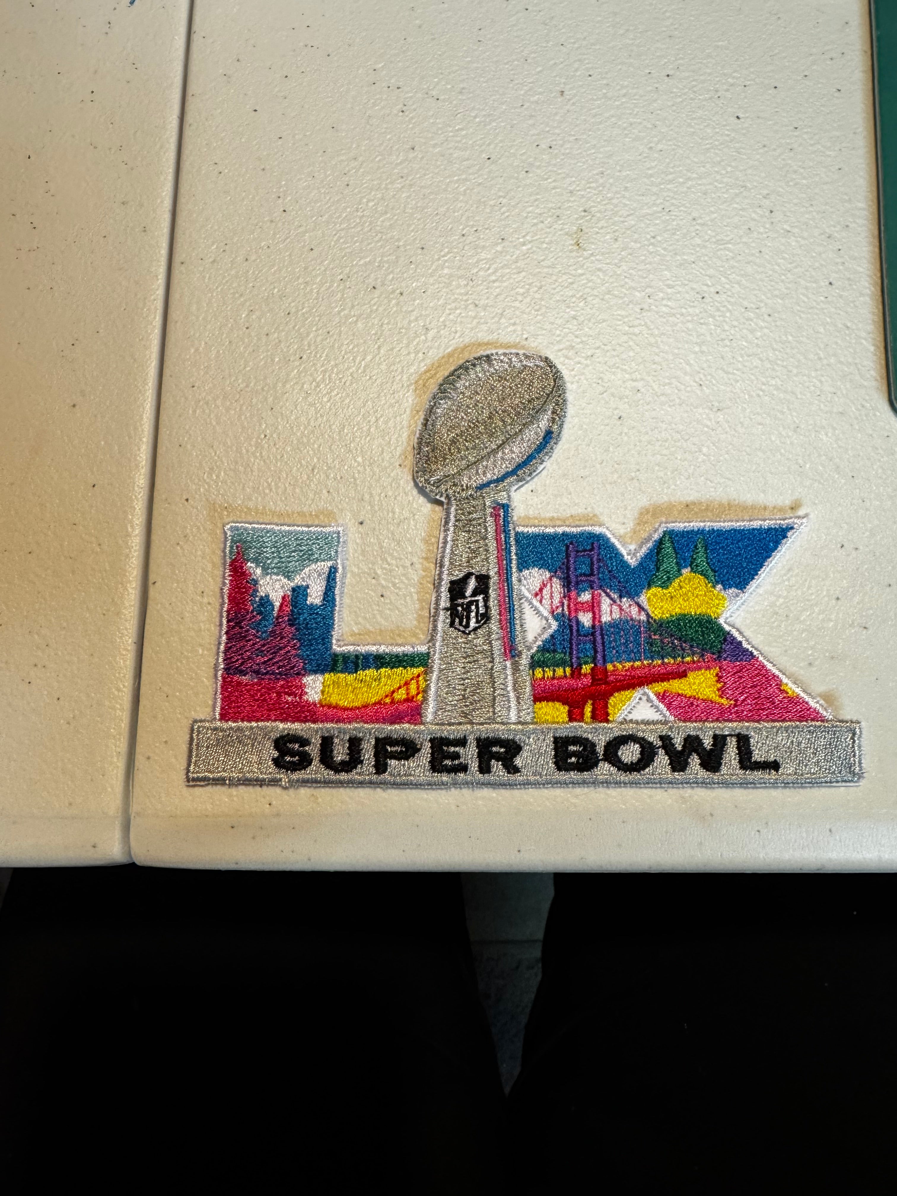 5 In Super Bowl Sixty Embroidered Patch Iron On Free Tracking!