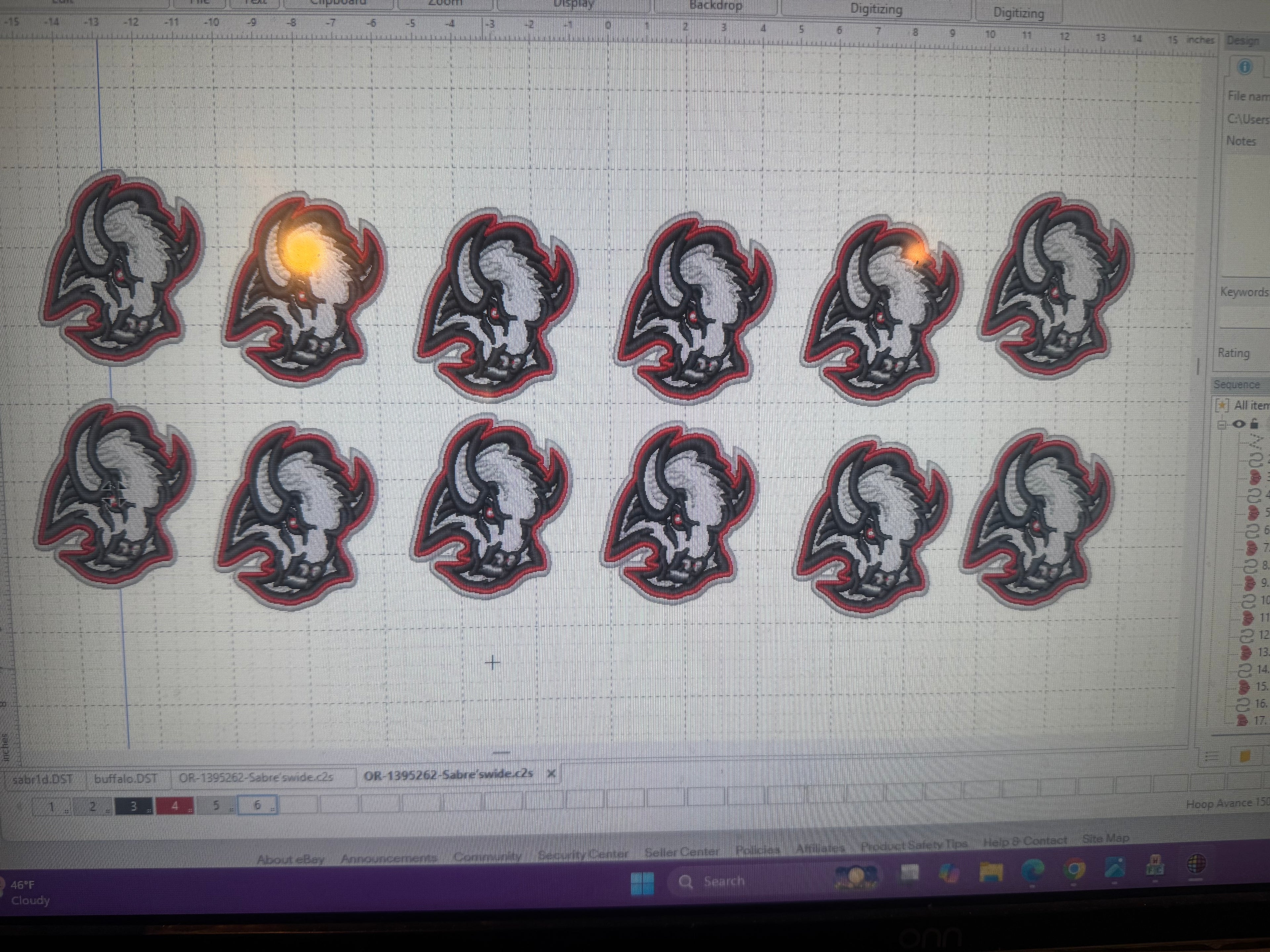 Made To Order 12 3.5x3.5 Embroidered Buffalo Sabers Iron On Patch