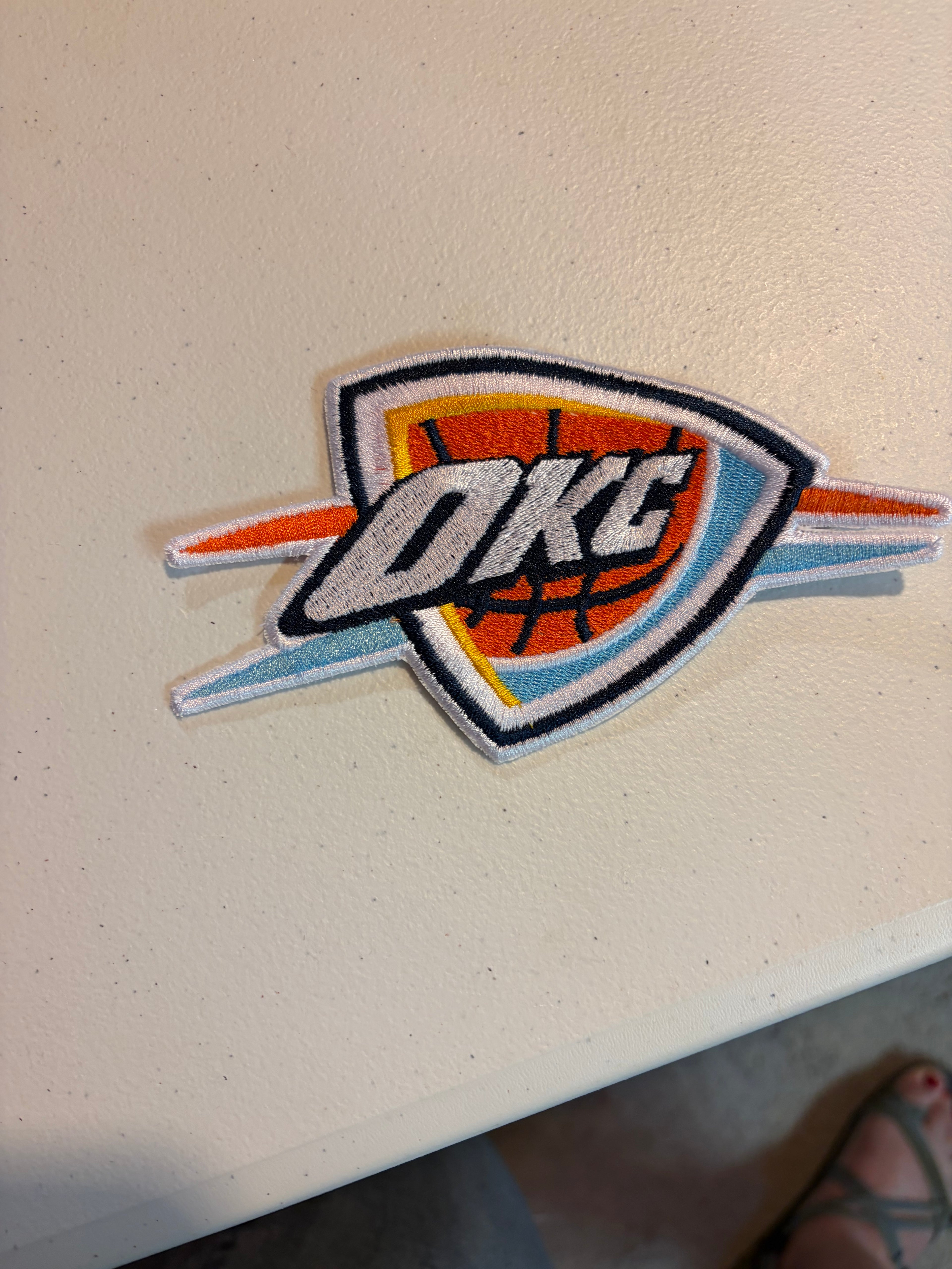 6 X 3 In THUNDER OKC BASKETBALL EMBROIDERED IRON ON PATCH 2026