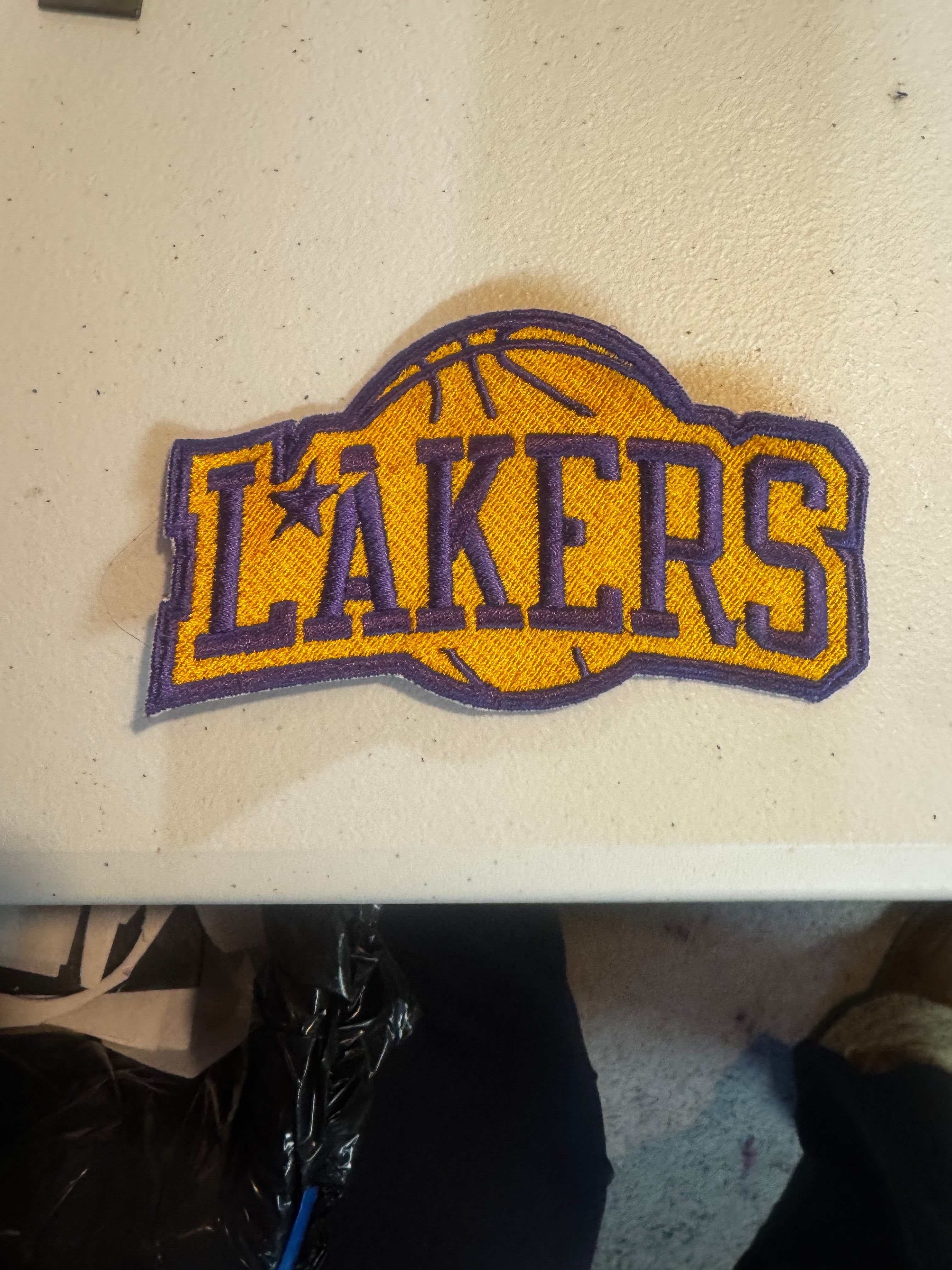 5x3 In. Los Angeles Lakers Embroidered Iron On Patch