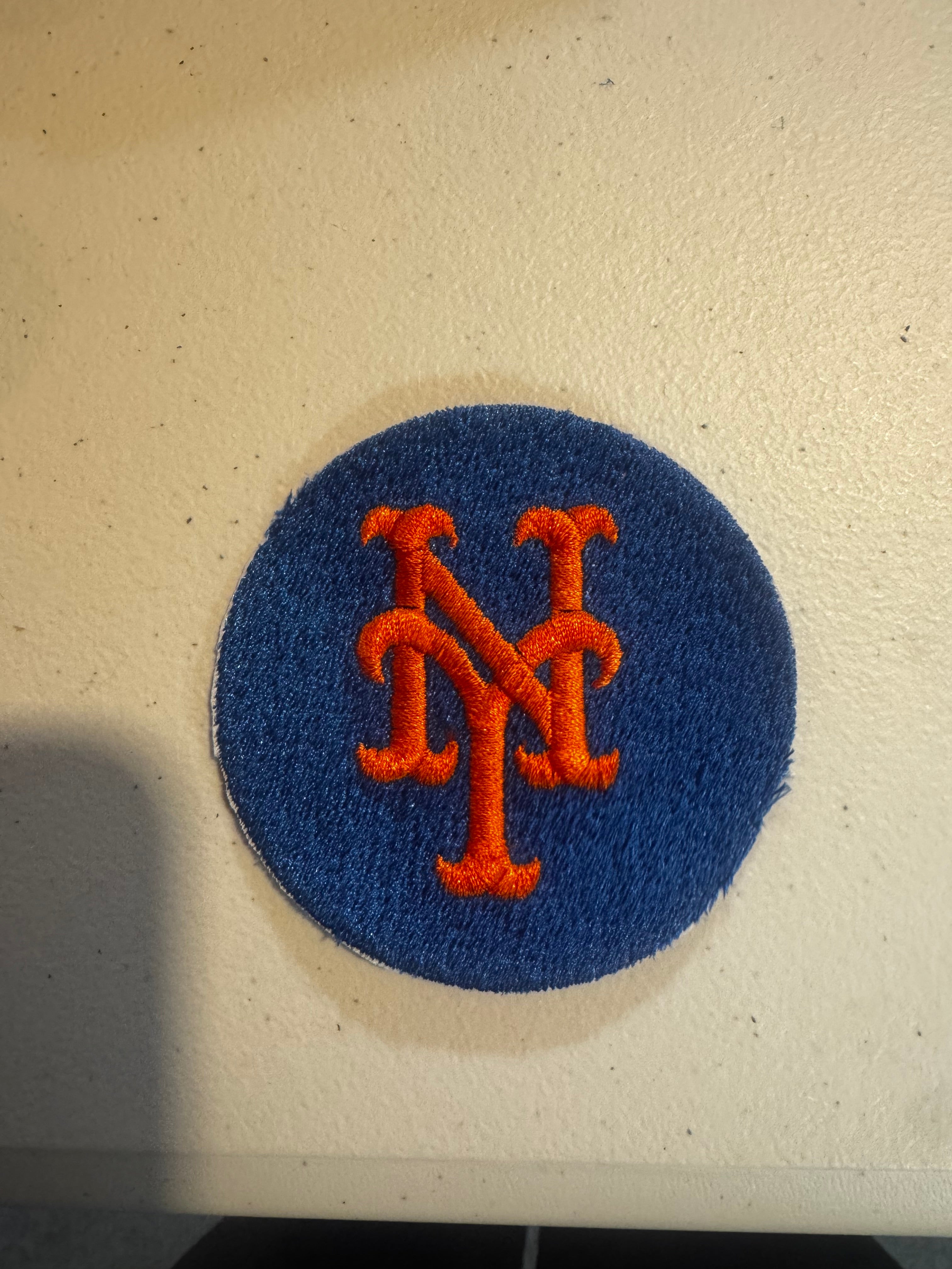 3 X 3 Round Embroidered NY Mets Iron On Patch