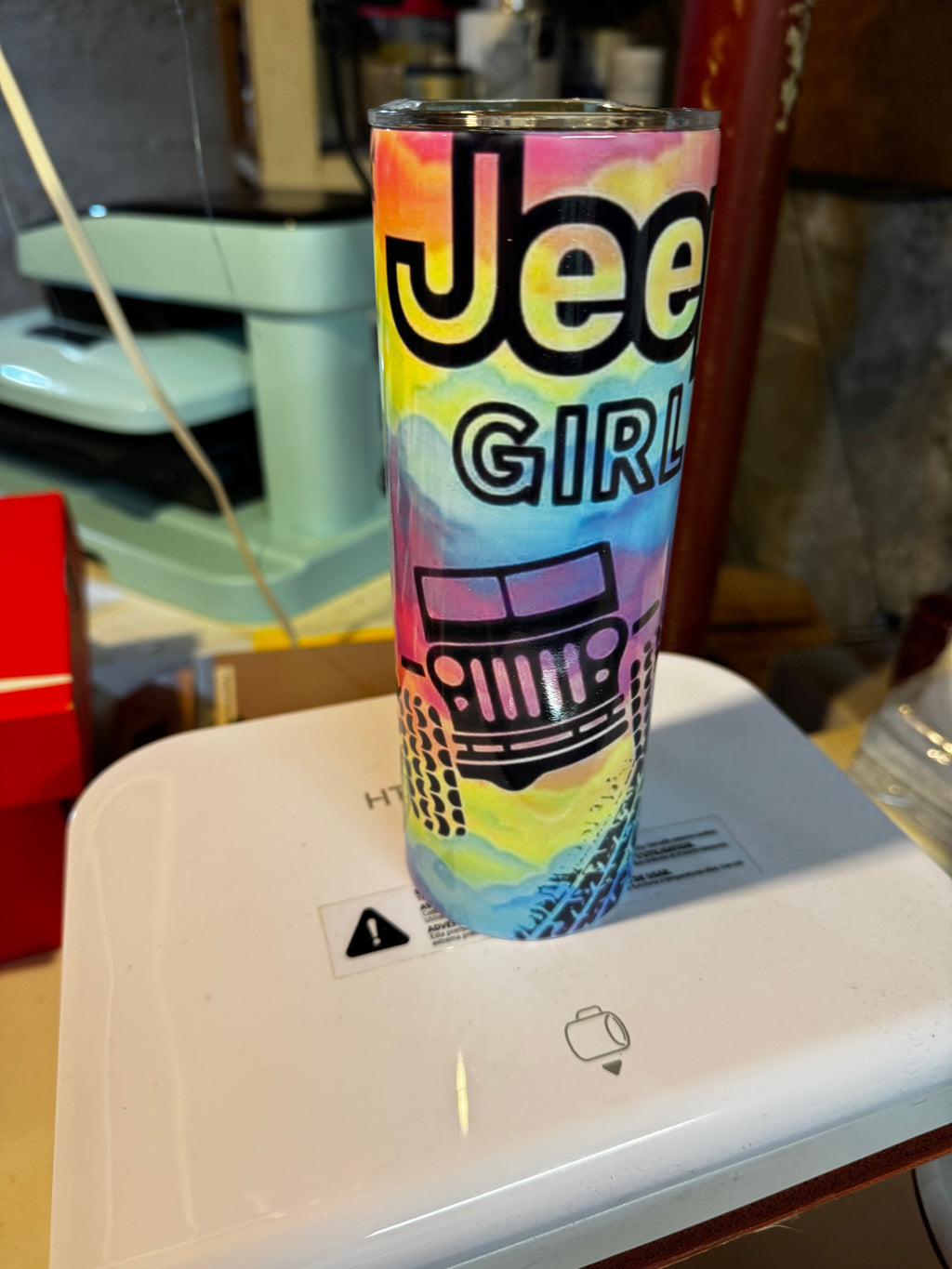 20 oz Neon Jeep Skinny Sublimation Tumbler