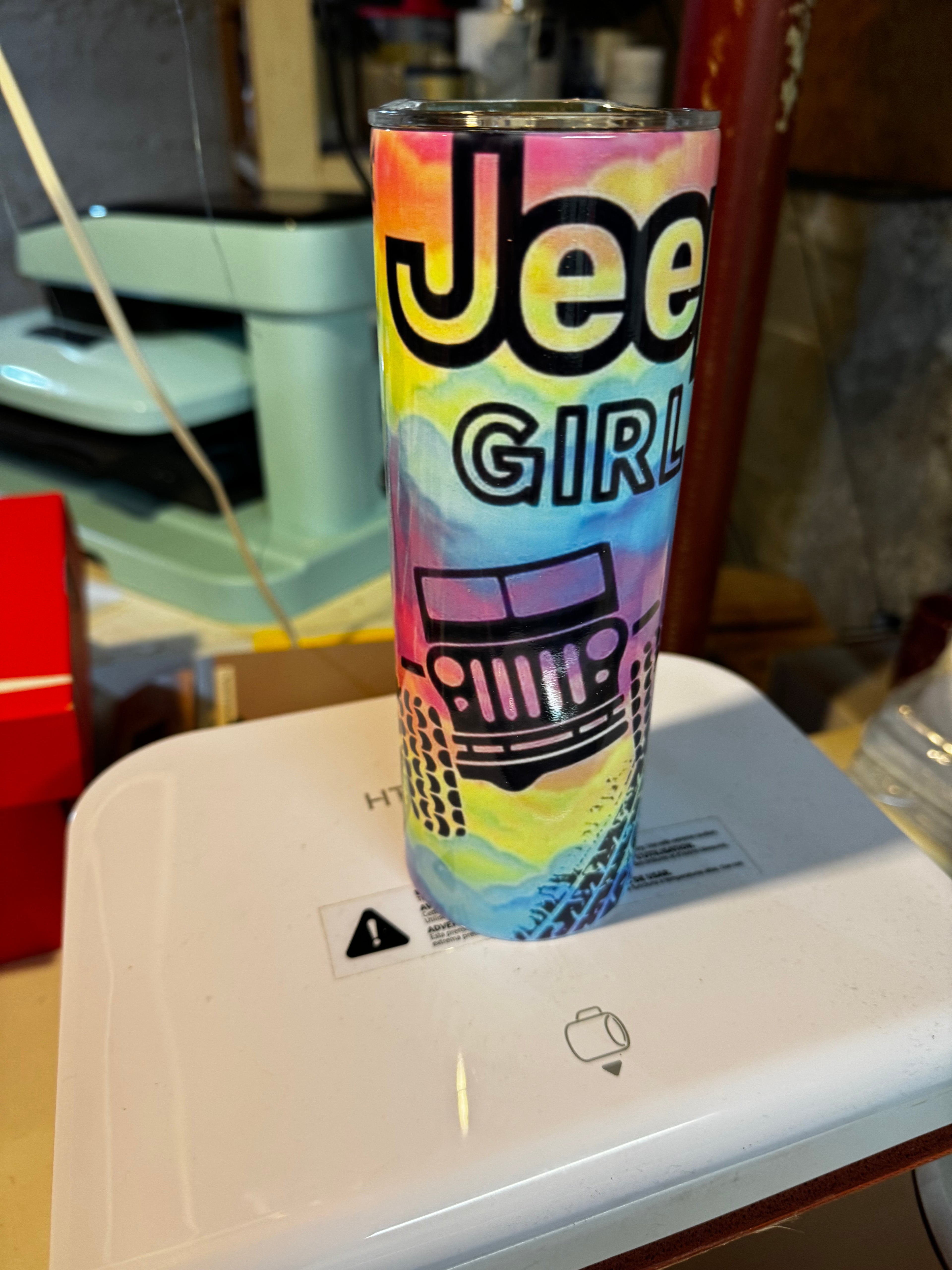 20 oz Neon Jeep Skinny Sublimation Tumbler