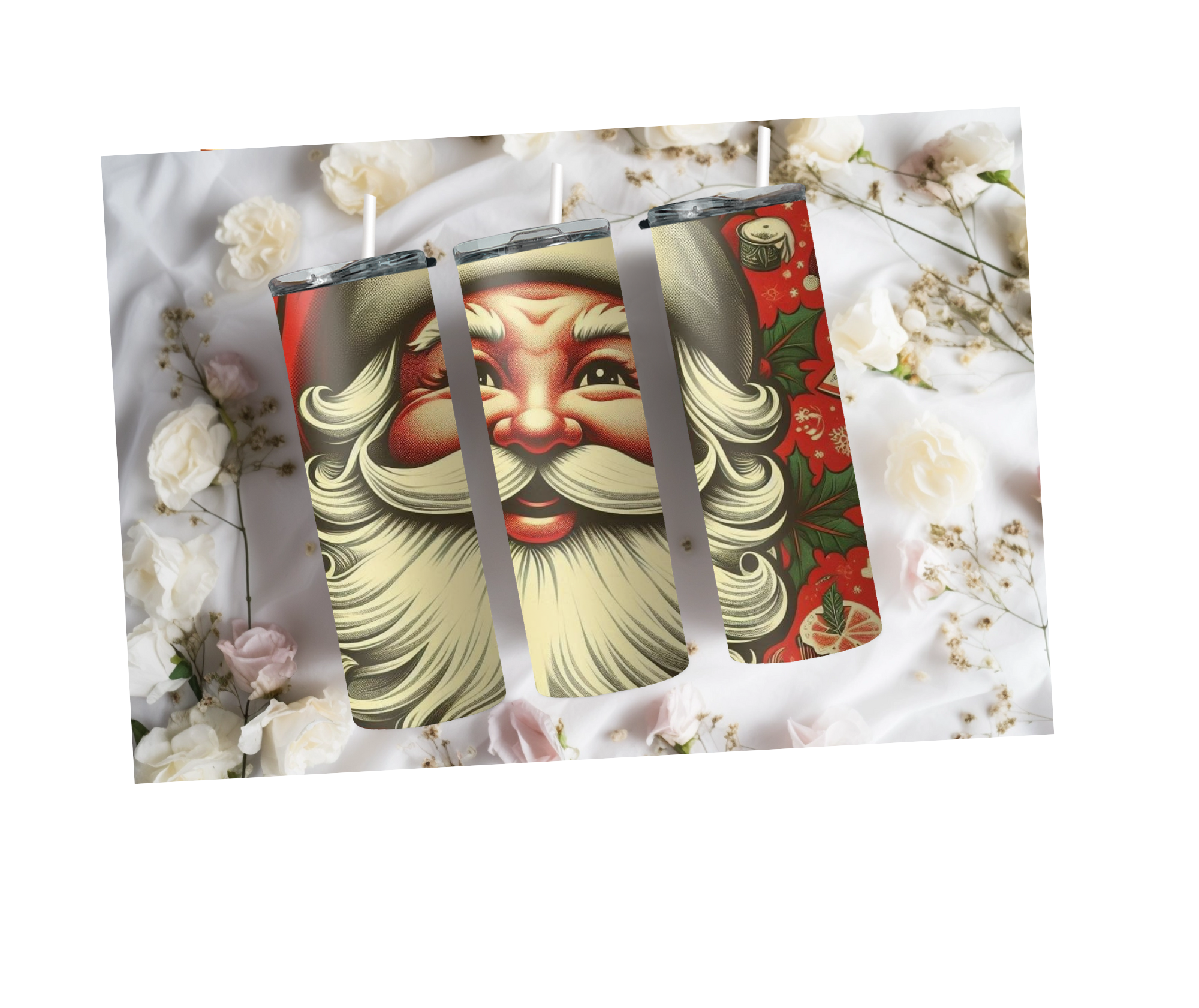 20 oz Santa Clause Skinny Sublimation Skinny Tumbler